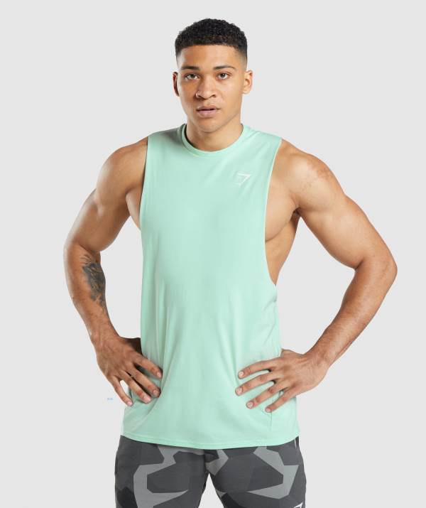 Panske Tielko Gymshark Critical Drop Arm Modre | YN7831504
